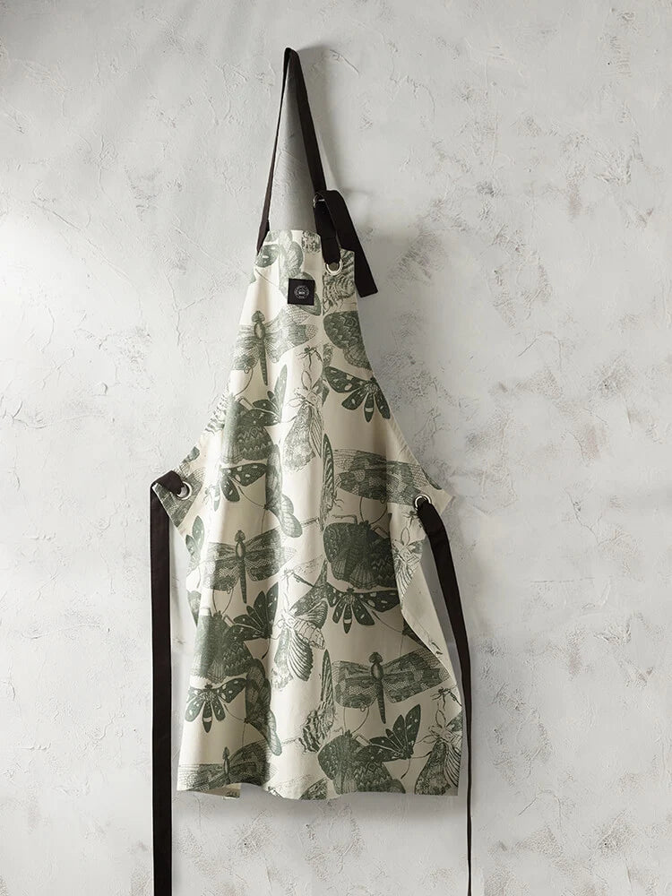Kew Gardens moth print cotton apron