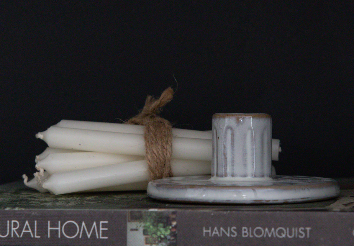 Glazed ceramic candle holder for home decoration