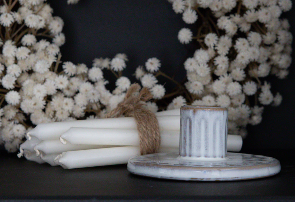 Glazed ceramic candle holder for home decoration