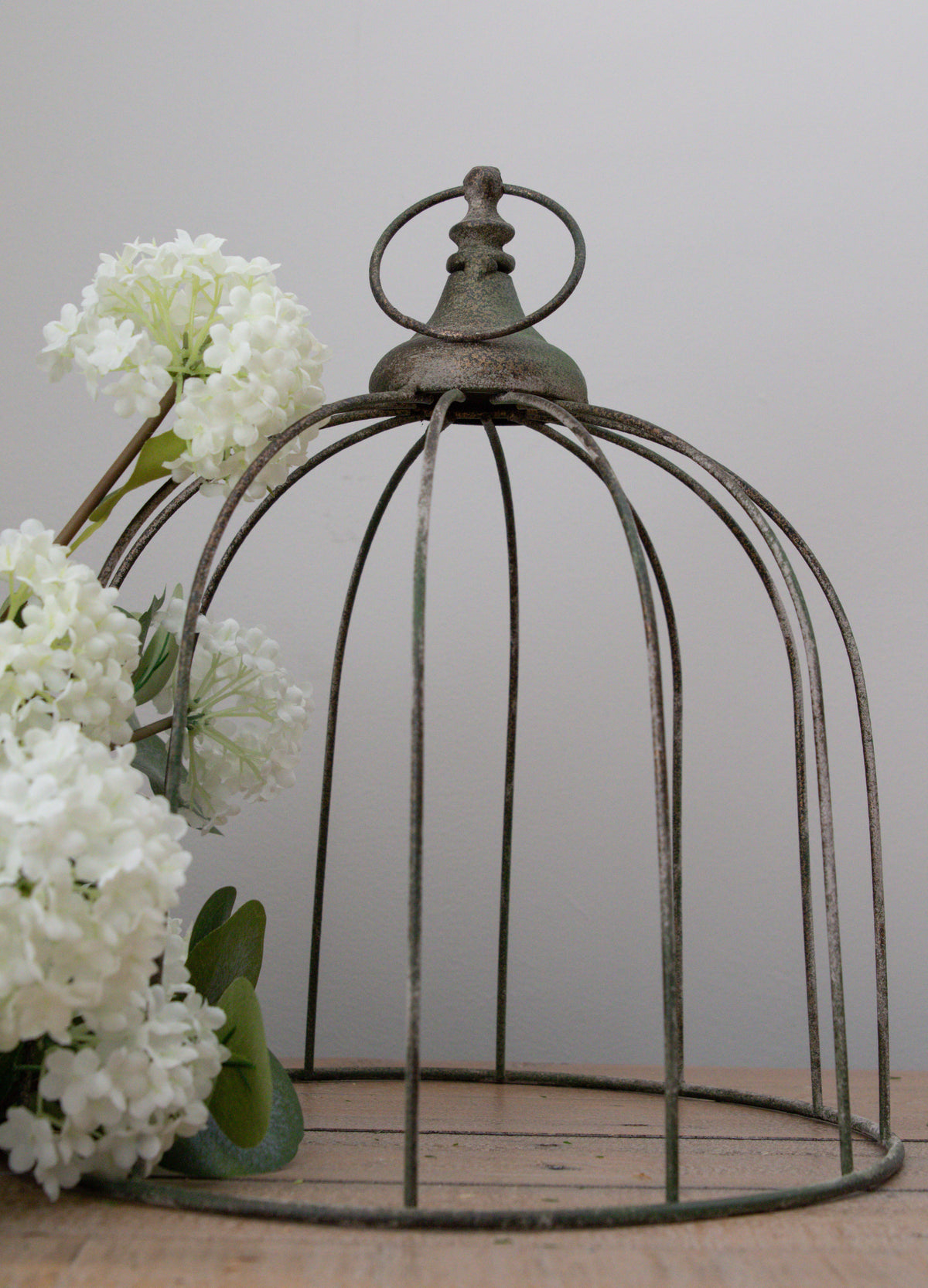 Small decorative wire cloche for table centrepiece styling